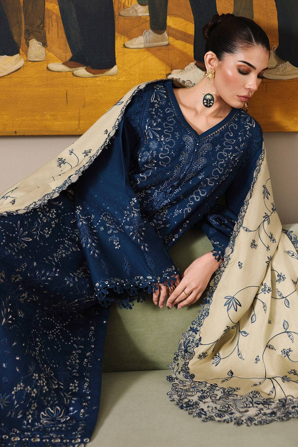 Nureh Marina Exclusive Winter/NE 277/Embroideried Woolen Shawl