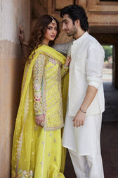 Qalamkar Chiffon Pakistani Suit Qalamkar Wedding Formals 24/Vol2/Dania SH-05