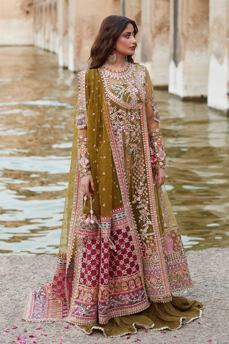 Qalamkar Chiffon Pakistani Suit Qalamkar Wedding Formals 24/Vol2/Rameesha SH-01