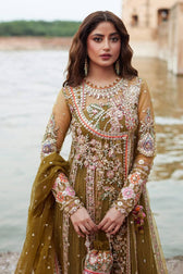 Qalamkar Chiffon Pakistani Suit Qalamkar Wedding Formals 24/Vol2/Rameesha SH-01