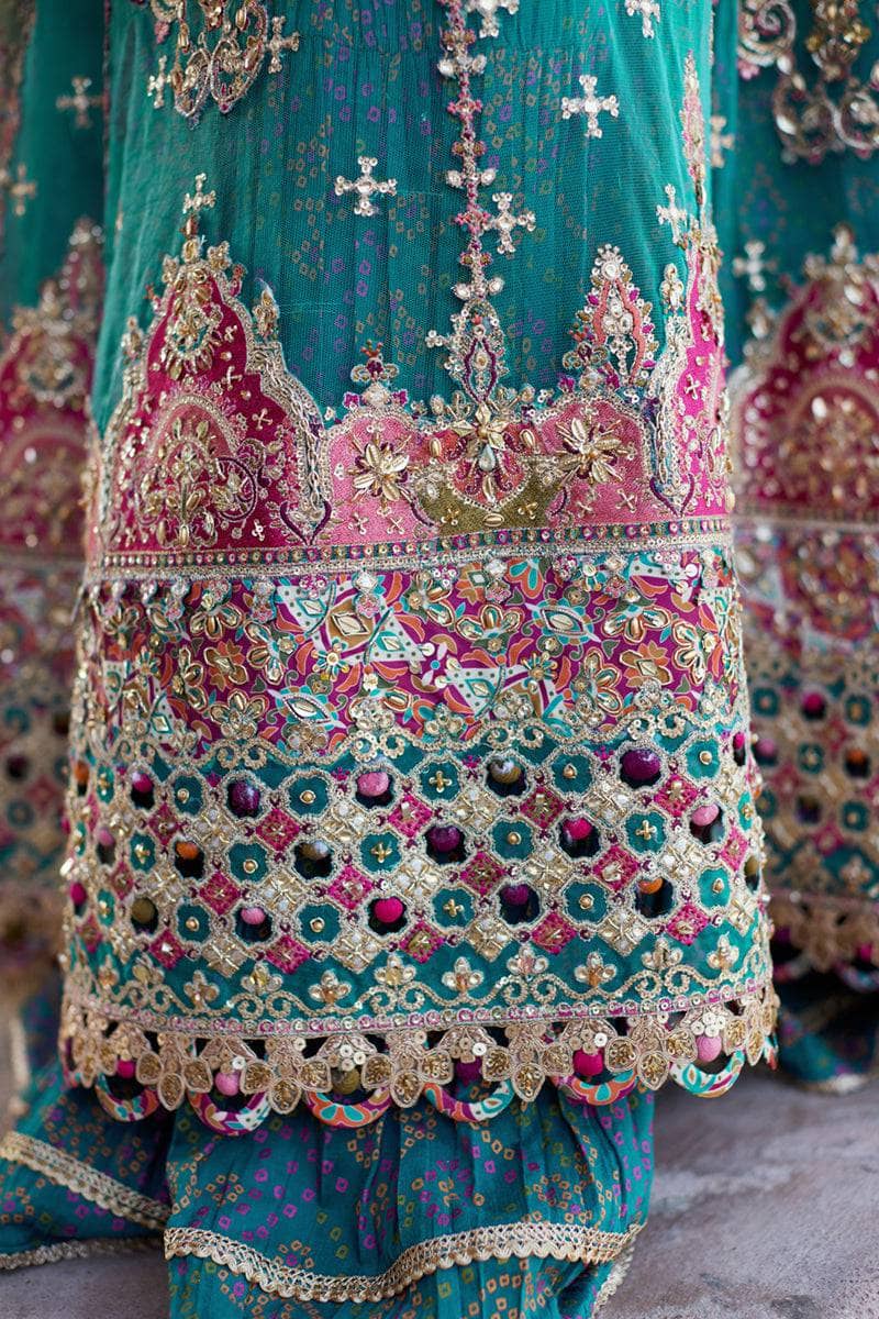 Qalamkar Chiffon Pakistani Suit Qalamkar Wedding Formals 24/Vol2/Sama SH-03