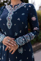 Qalamkar Q Line Lawn 25/QM-01 Bleu