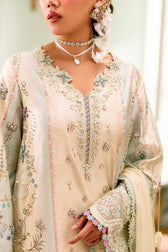 Qalamkar Luxe Charmeuse Silk 26/Hand Work/QSL-01 AZURE