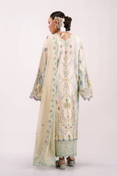 Qalamkar Luxe Charmeuse Silk 26/Hand Work/QSL-01 AZURE