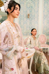 Qalamkar Luxe Charmeuse Silk 26/Hand Work/QSL-01 AZURE