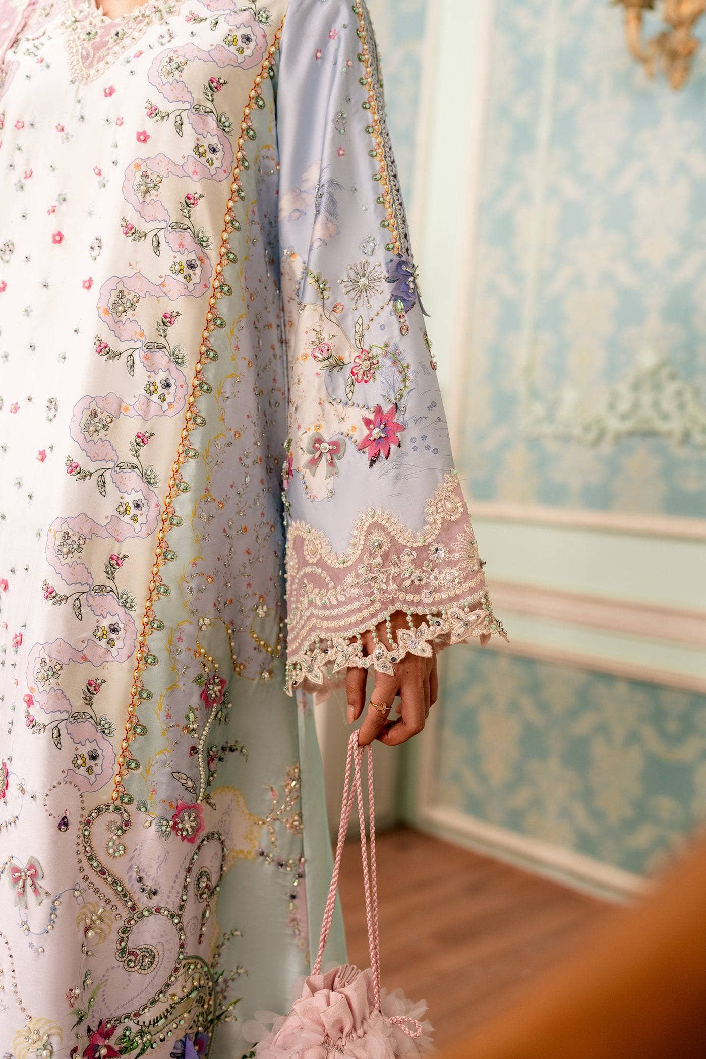 Qalamkar Luxe Charmeuse Silk 26/Hand Work/QSL-05 AKARI