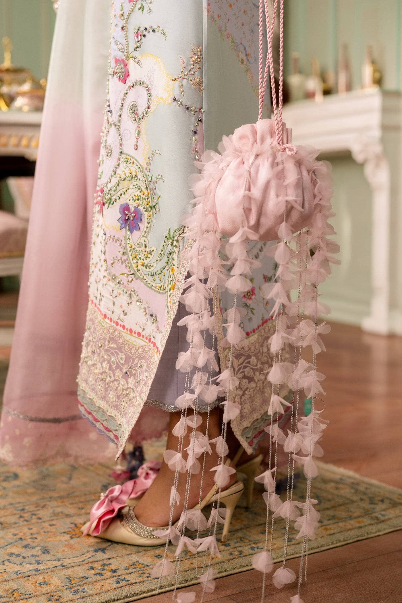 Qalamkar Luxe Charmeuse Silk 26/Hand Work/QSL-05 AKARI