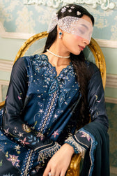 Qalamkar Luxe Charmeuse Silk 26/Hand Work/QSL-06 NERINA