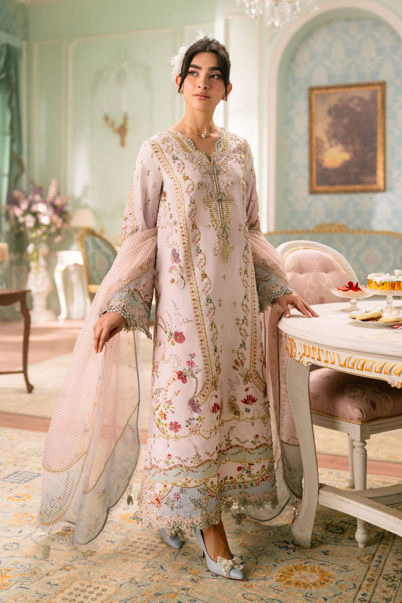 Qalamkar Luxe Charmeuse Silk 26/Hand Work/QSL-07 NOA