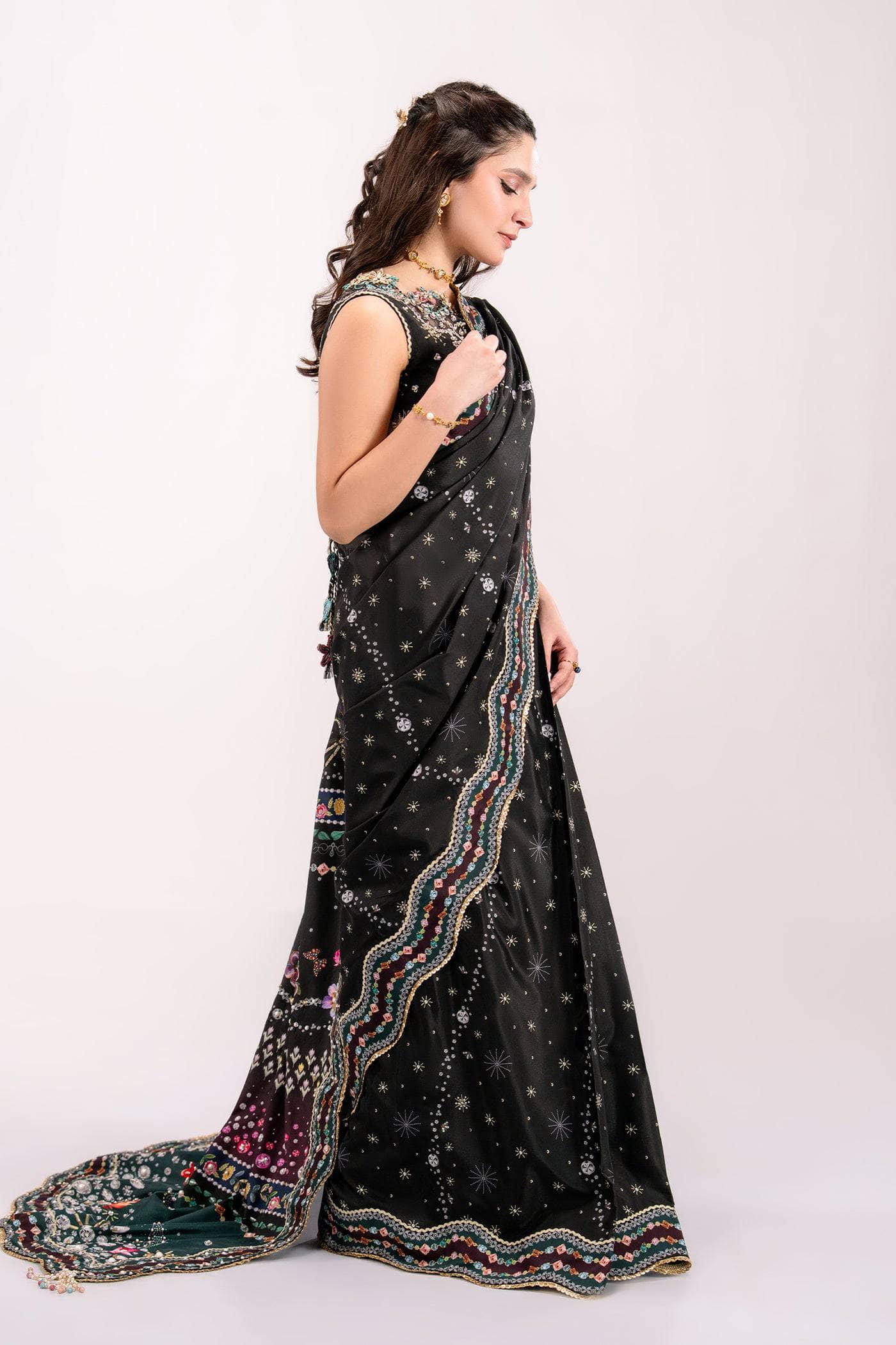 Qalamkar Luxe Charmeuse Silk 26/Hand Work/QSL-08 LINNEA