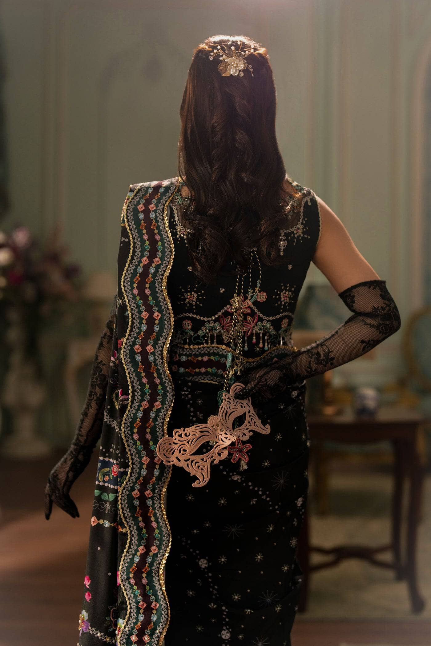 Qalamkar Luxe Charmeuse Silk 26/Hand Work/QSL-08 LINNEA