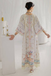 Restocked/Qalamkar Luxe Silk/LK-08 BIANCA/Kaftan