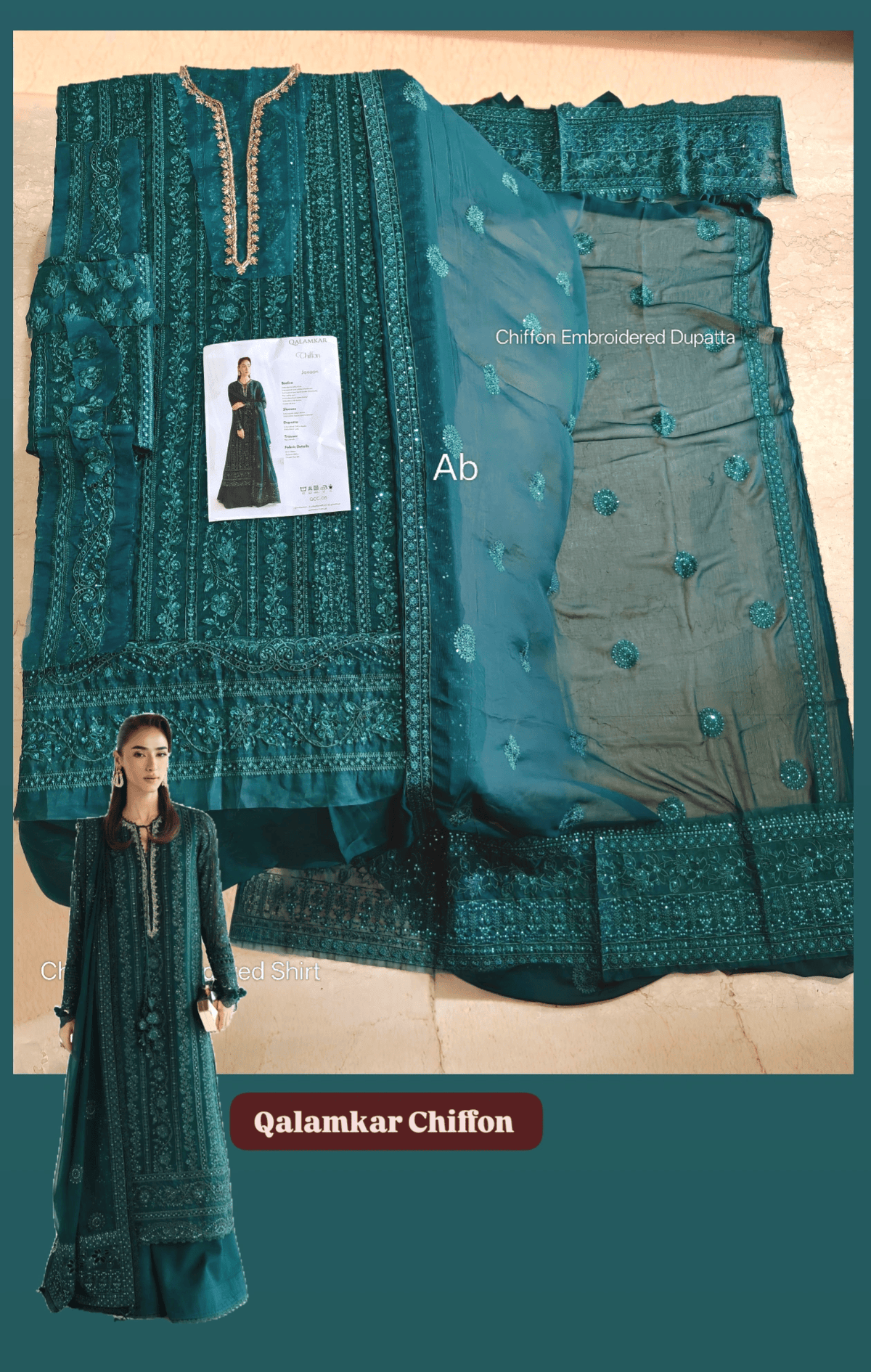 Open Pic/Hot🔥Seller/Qalamkar Chiffon Festive Formals 26/