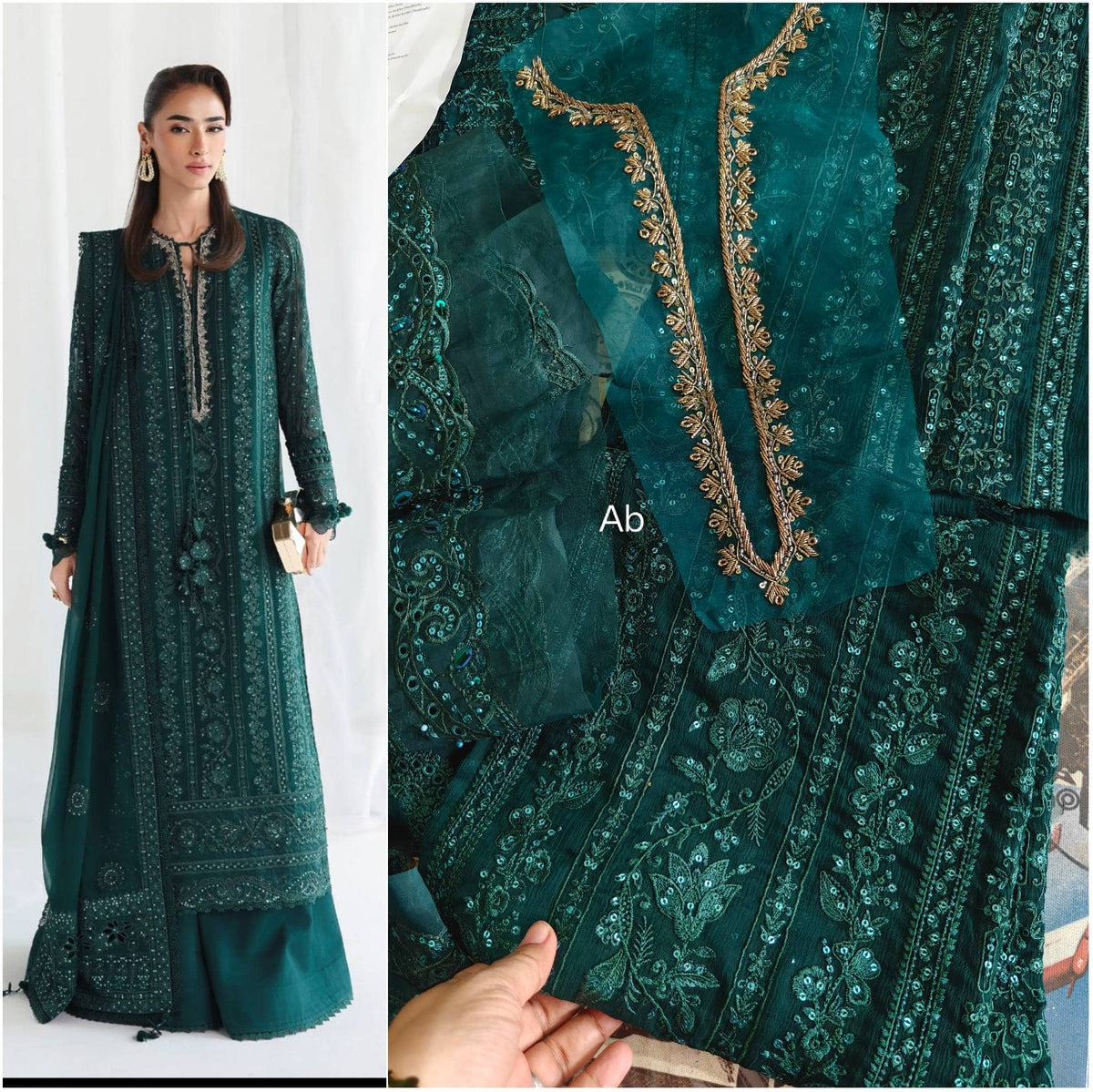 Open Pic/Hot🔥Seller/Qalamkar Chiffon Festive Formals 26/
