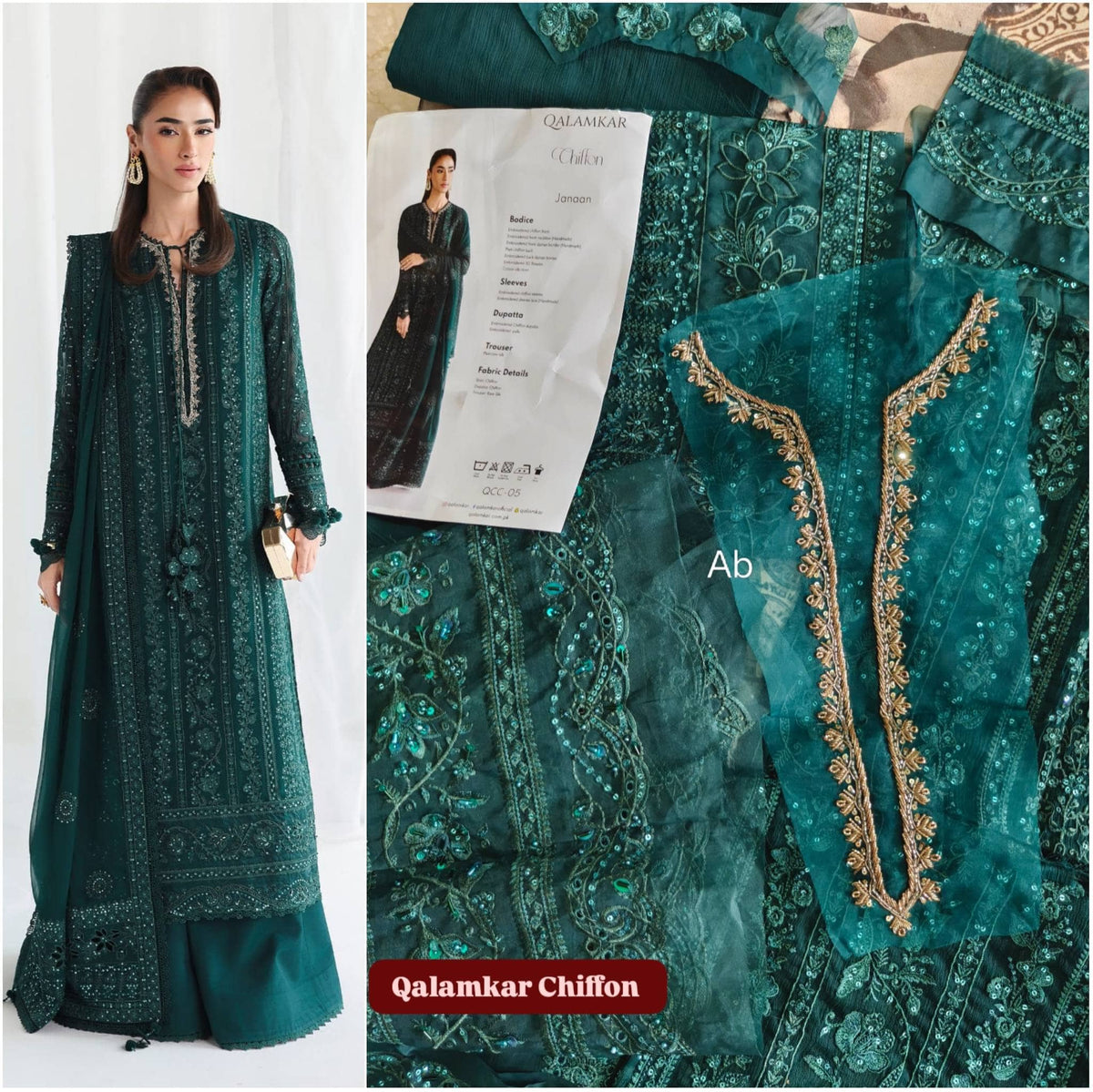 Open Pic/Hot🔥Seller/Qalamkar Chiffon Festive Formals 26/