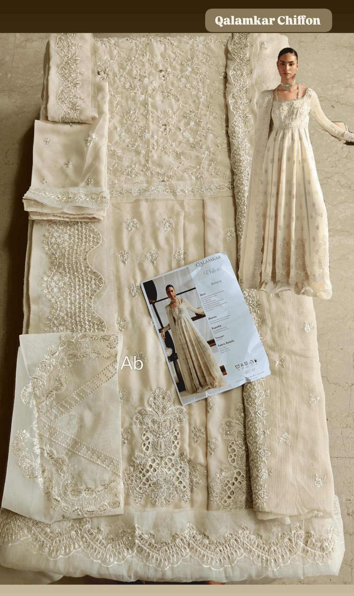 Open Pic/Hot🔥Seller/Qalamkar Chiffon Festive Formals 26/QCC-07 AMERA
