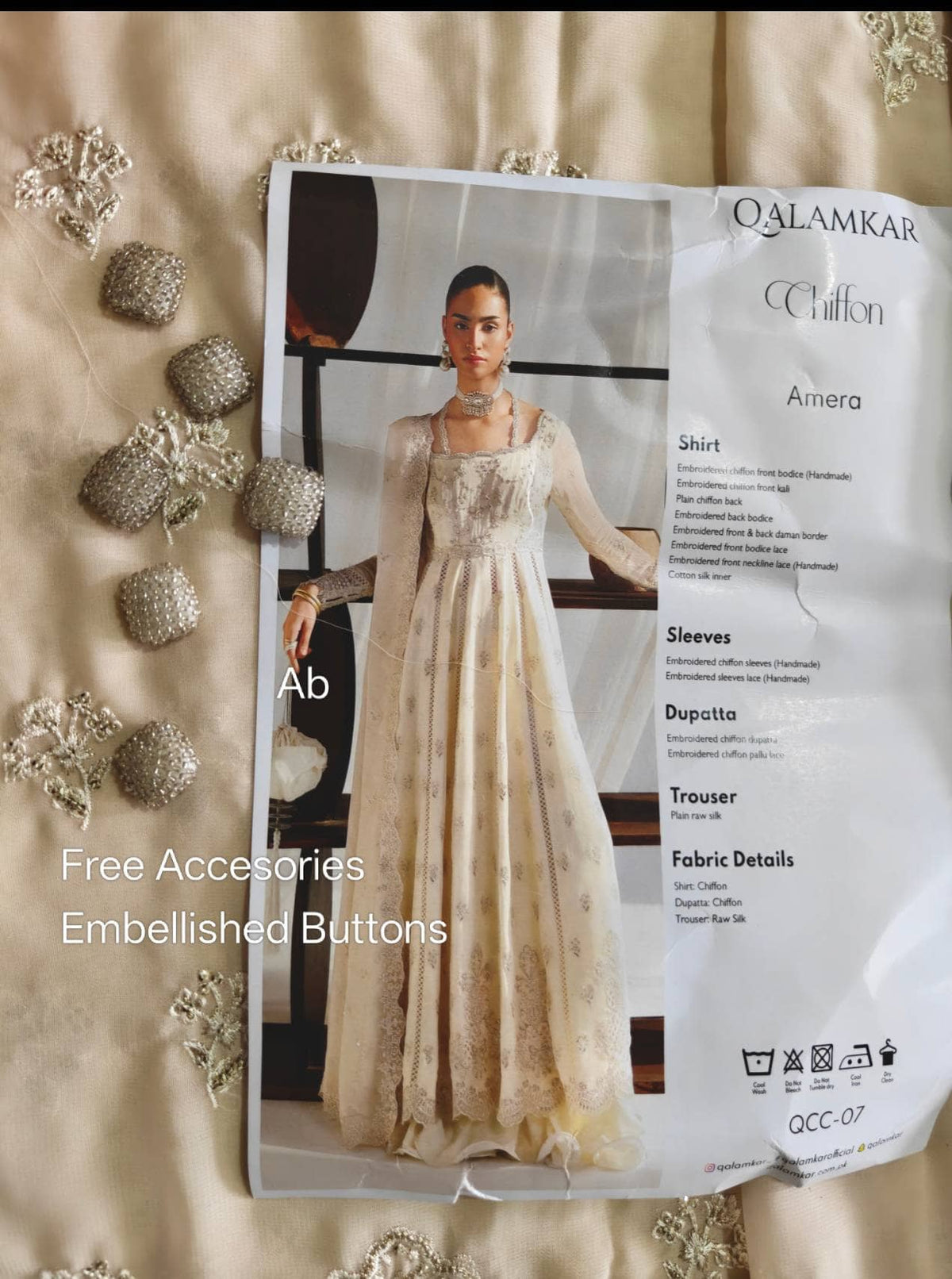 Open Pic/Hot🔥Seller/Qalamkar Chiffon Festive Formals 26/QCC-07 AMERA