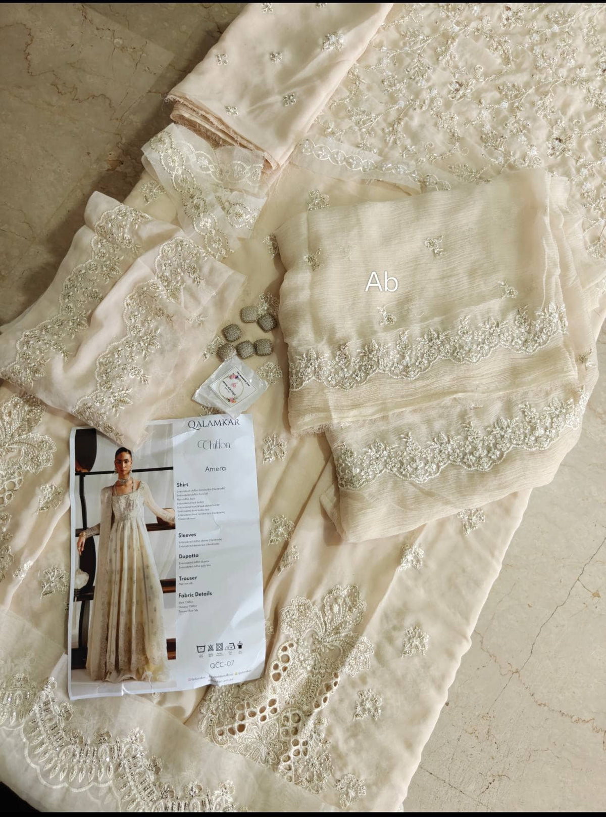 Open Pic/Hot🔥Seller/Qalamkar Chiffon Festive Formals 26/QCC-07 AMERA