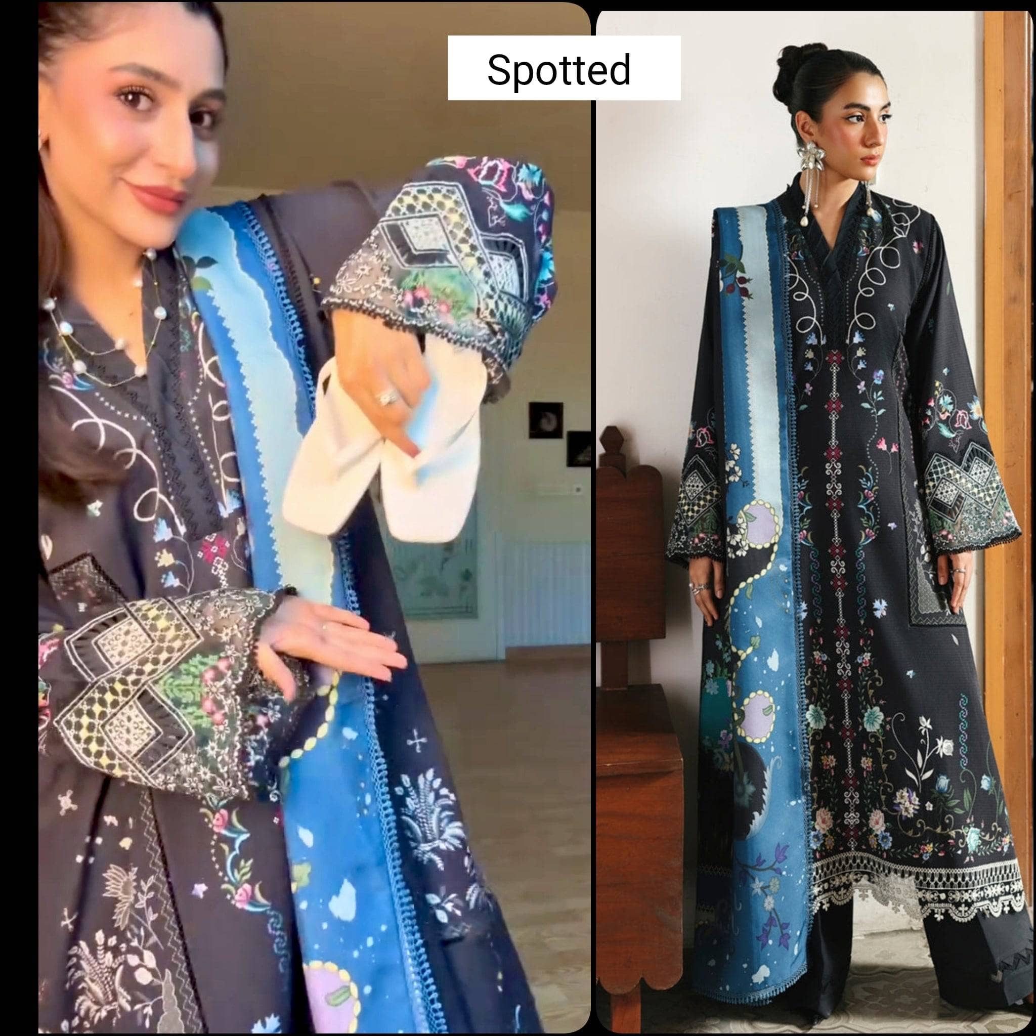 Qalamkar Q Print spotted Spotted in Qalamkar Q Print Fall 25/25/QW-06 (B) SKYE