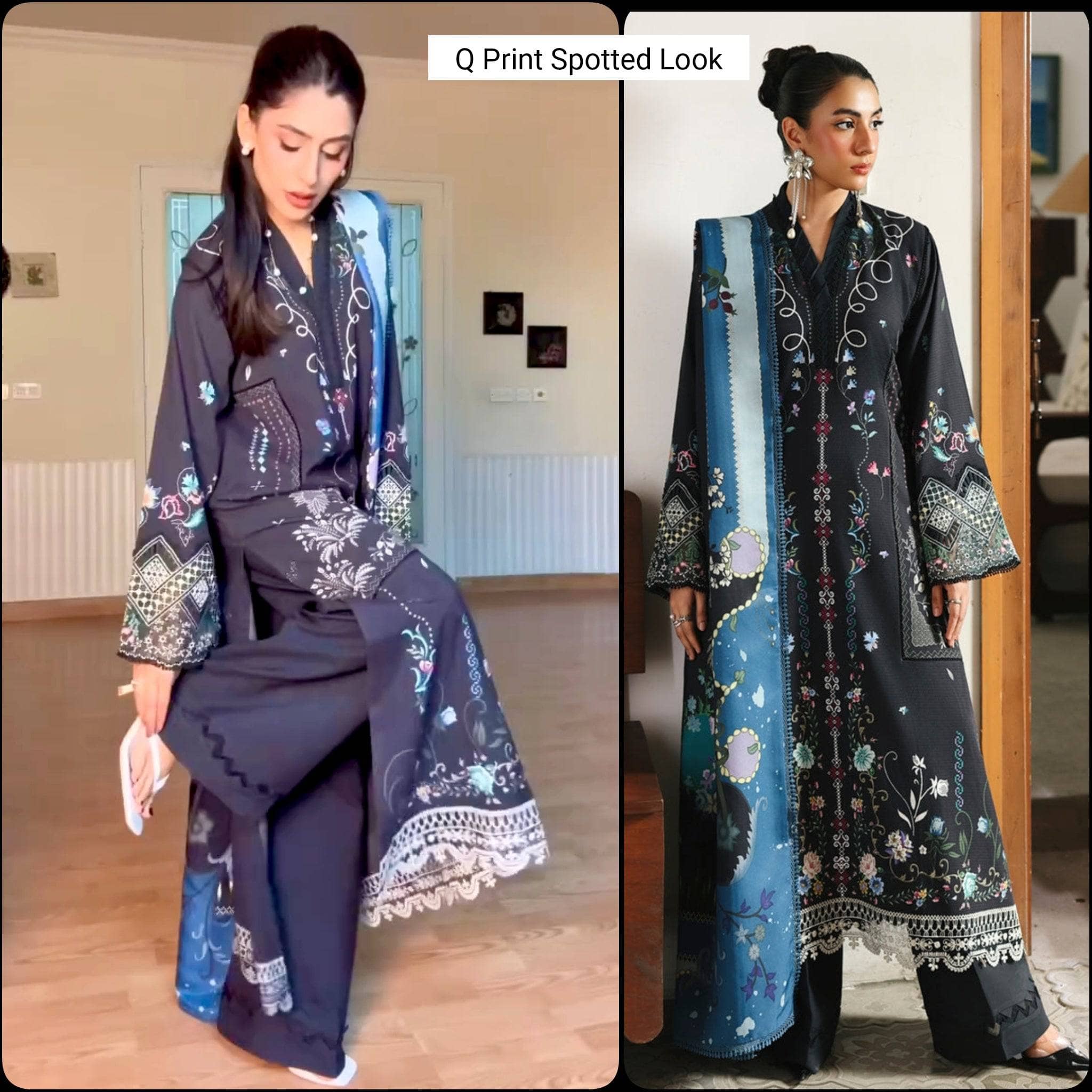 Qalamkar Q Print spotted Spotted in Qalamkar Q Print Fall 25/25/QW-06 (B) SKYE