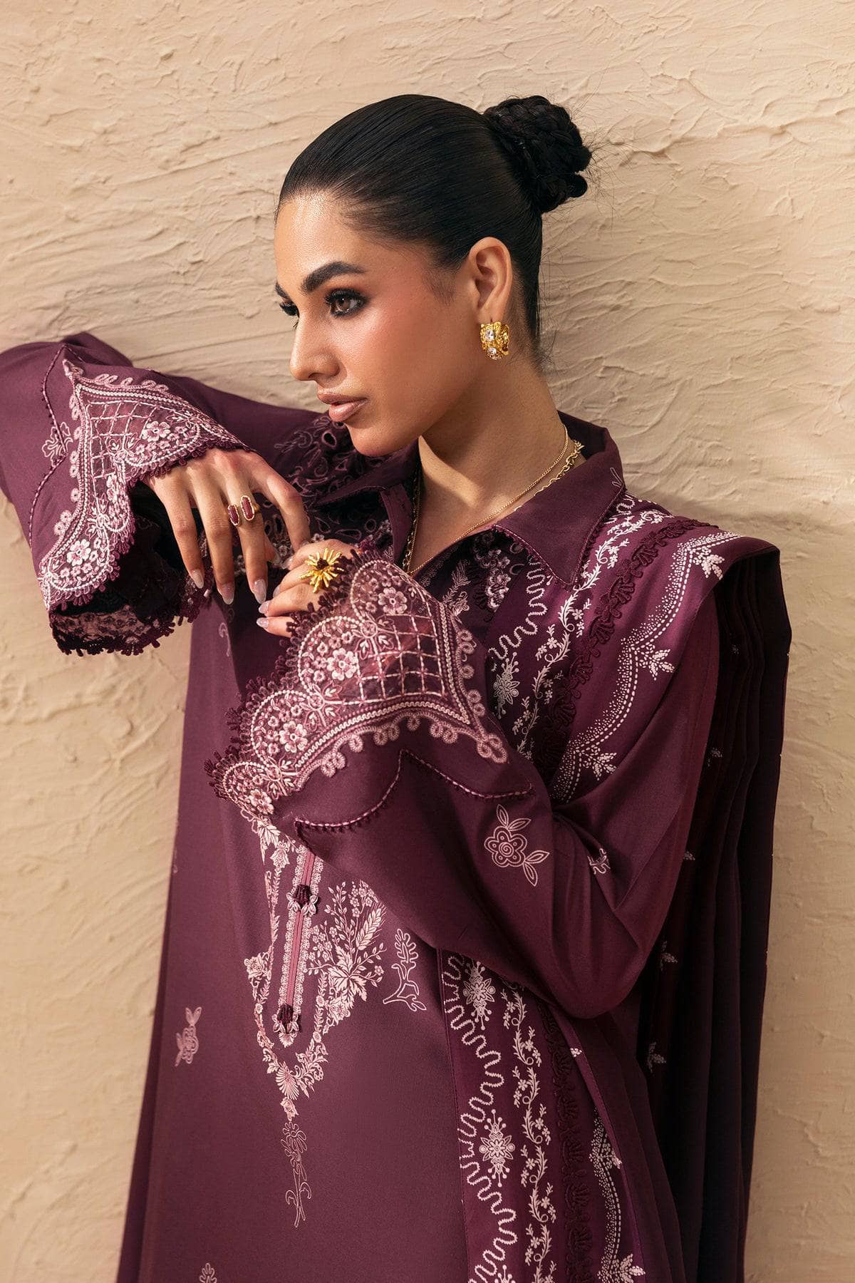 Qalamkar Q Print Winter 26/QPW-02 (B) Veena
