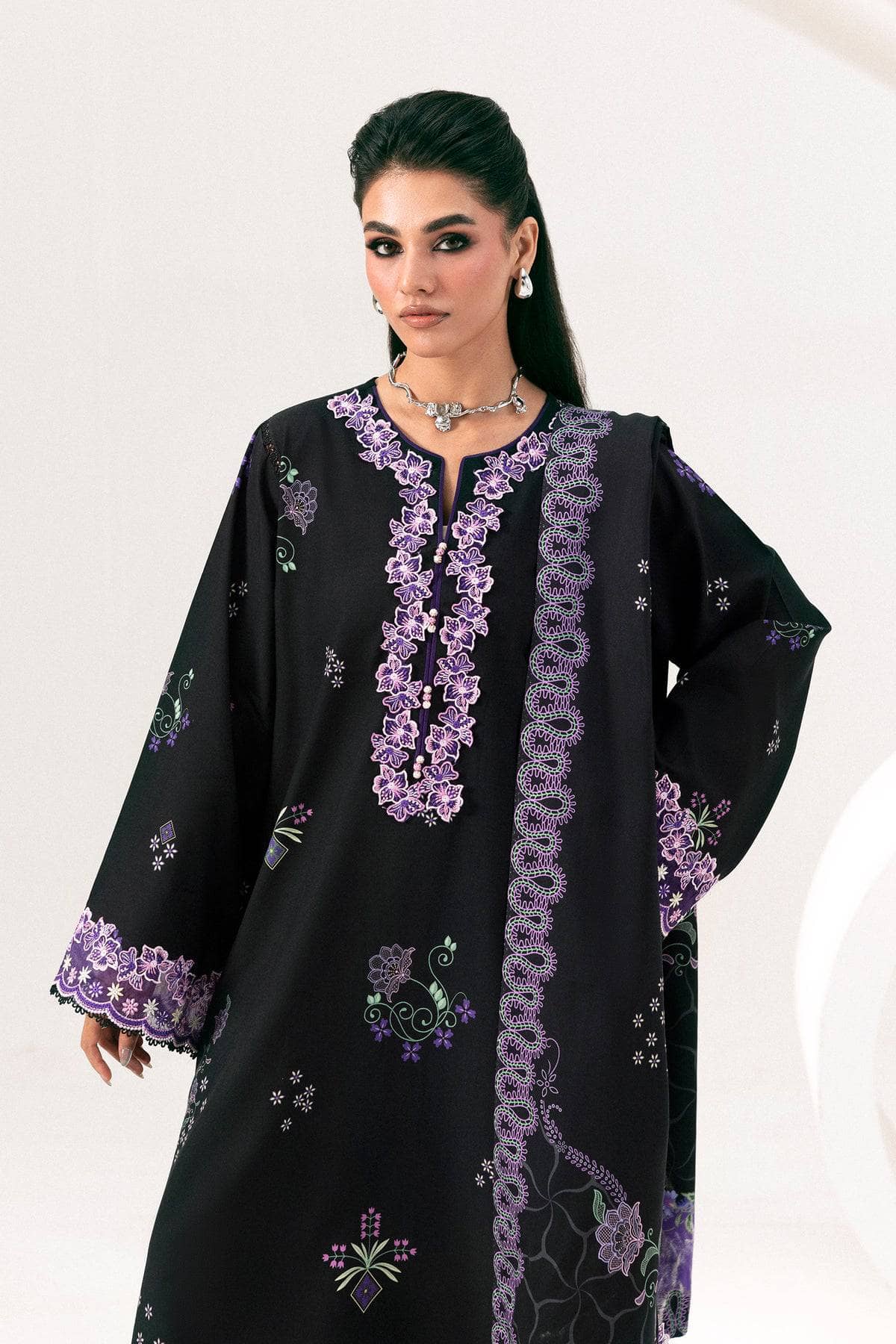 Qalamkar Q Print Winter 26/QPW-09 (B) Sajal