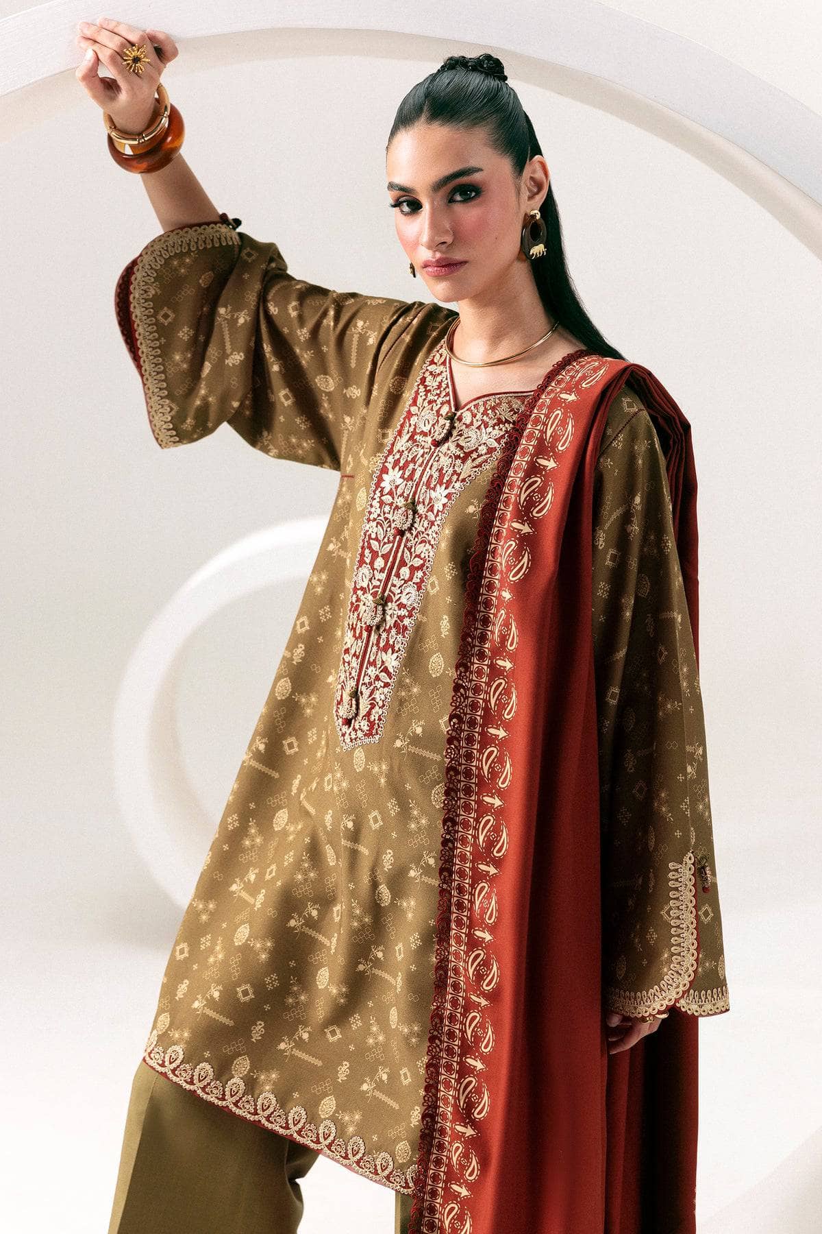 Qalamkar Q Print Winter 26/QPW-10 (B) Hafsa