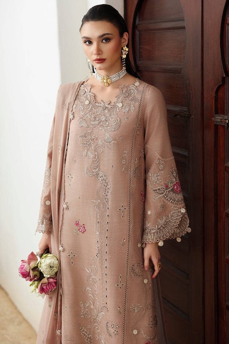 Qalamkar Winter Pakistani Suits Qalamkar Q Line Linen 25/Dusk/KL 14