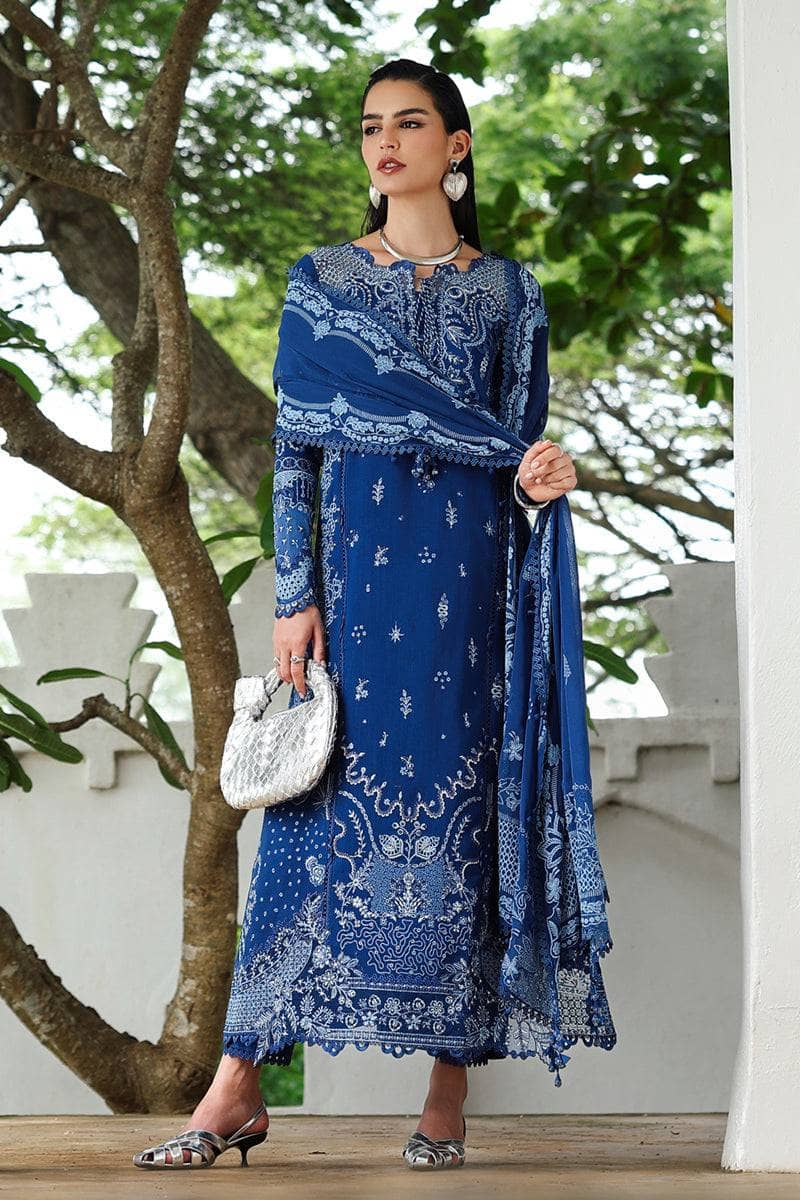 Qalamkar Winter Pakistani Suits Qalamkar Q Line Linen 25/Eclipse/KL 03