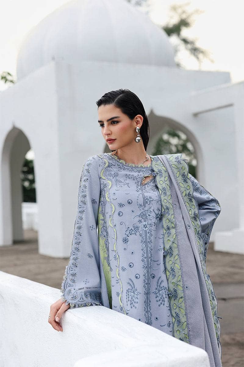 Qalamkar Winter Pakistani Suits Qalamkar Q Line Linen 25/Saahil/KL 13