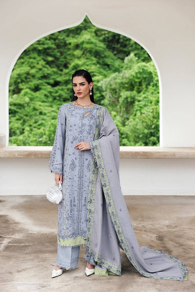 Qalamkar Winter Pakistani Suits Qalamkar Q Line Linen 25/Saahil/KL 13