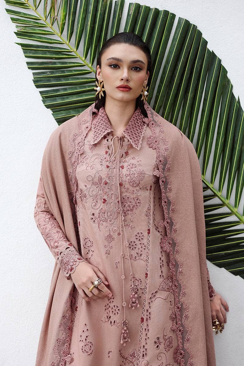 Qalamkar Winter Pakistani Suits Qalamkar Q Line Linen 25/Veil/KL 08
