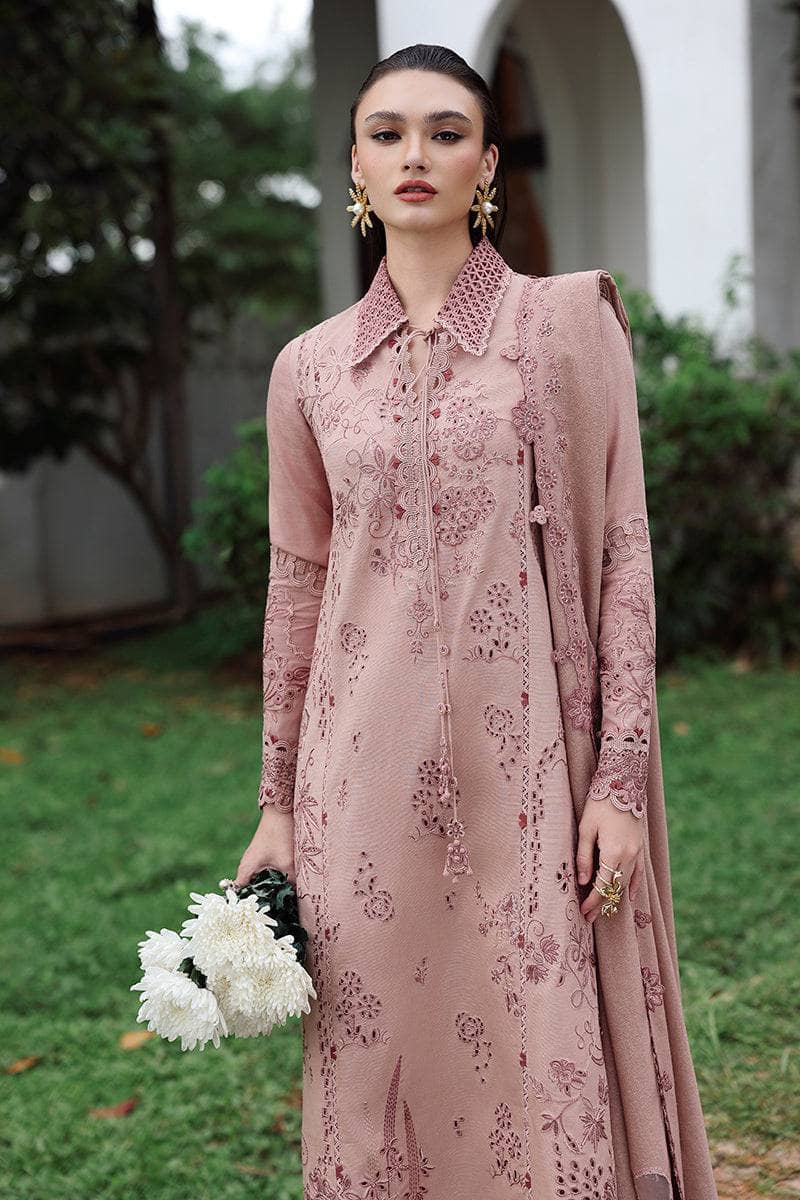 Qalamkar Winter Pakistani Suits Qalamkar Q Line Linen 25/Veil/KL 08
