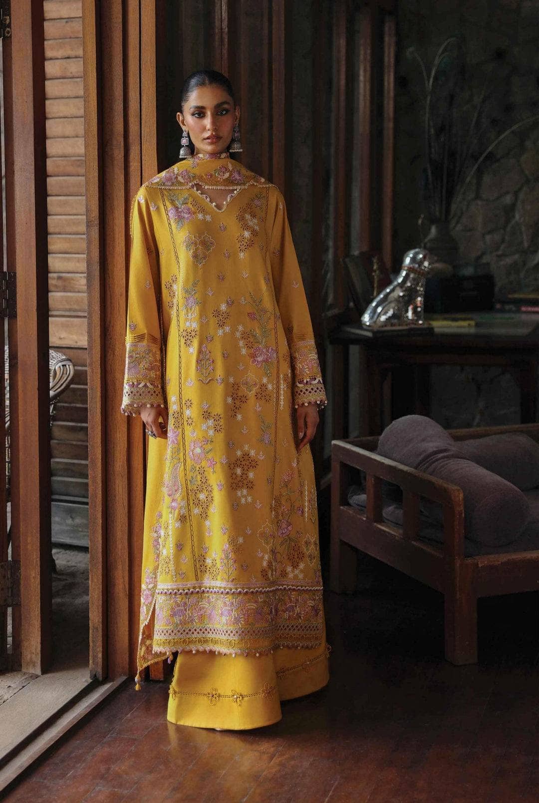 Qalamkar Winter Pakistani Suits Restocked/Qalamkar Q Line Linen 24/Sinsead