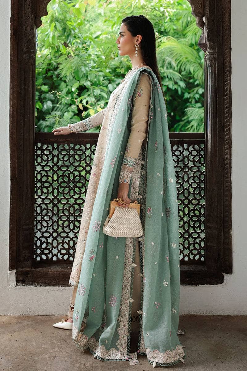 Qalamkar Winter Pakistani Suits Restocked/Qalamkar Q Line Linen 25/Whisper/KL 07