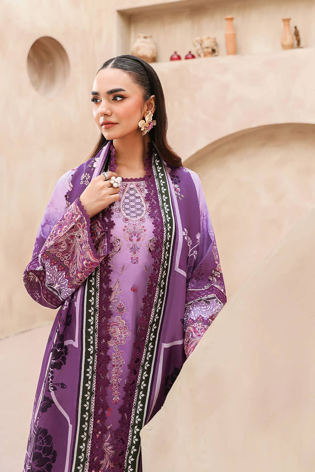 Mashaal Lawn by Ramsha Vol 15/Silk Dupatta L-1502