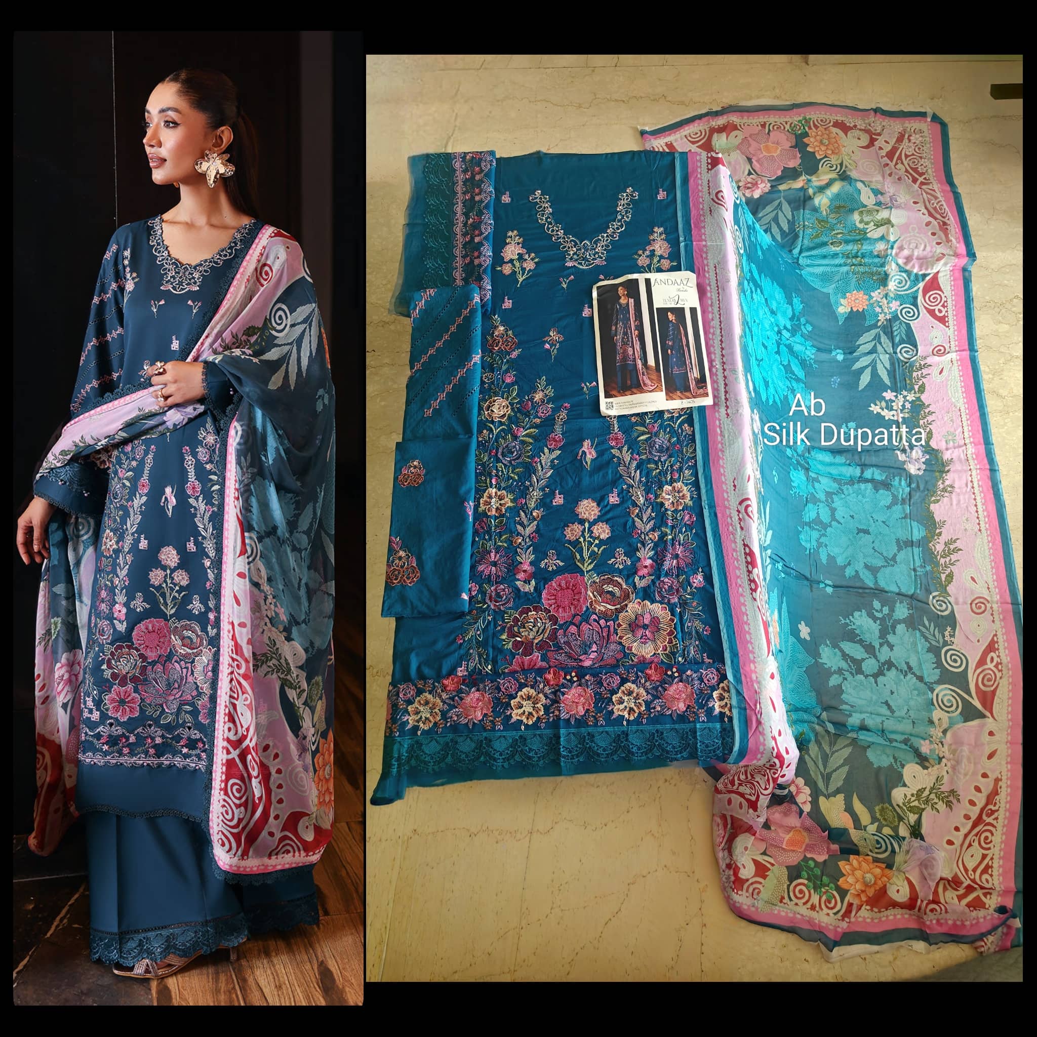 Sale‼️Open Pic/Ramsha Andaz Lawn 26/Z1405/Chiffon Dupatta