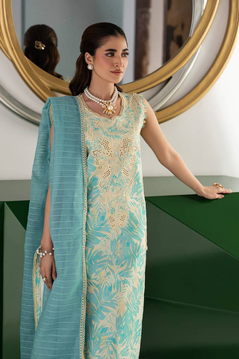 Rang Rasiya Carnation Lawn 26/Isla/Baby Blue/Embroideried Dupatta