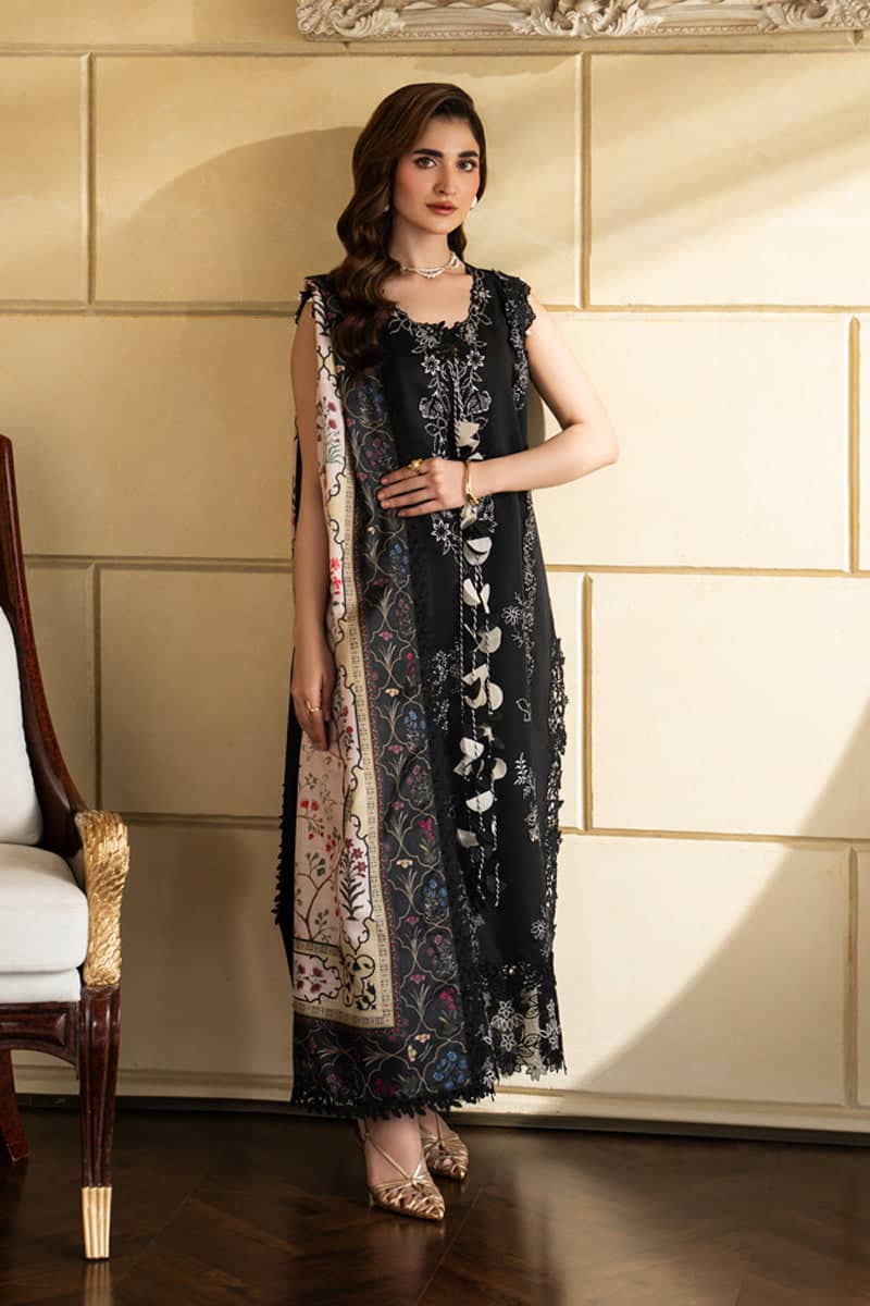 Rang Rasiya Carnation Lawn 26/Leah/Midnight Black/Silk Dupatta