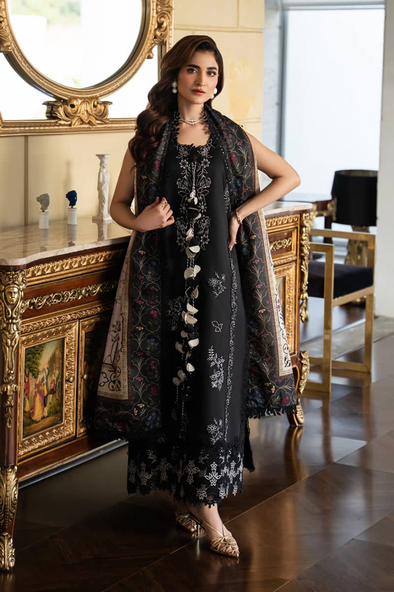 Rang Rasiya Carnation Lawn 26/Leah/Midnight Black/Silk Dupatta