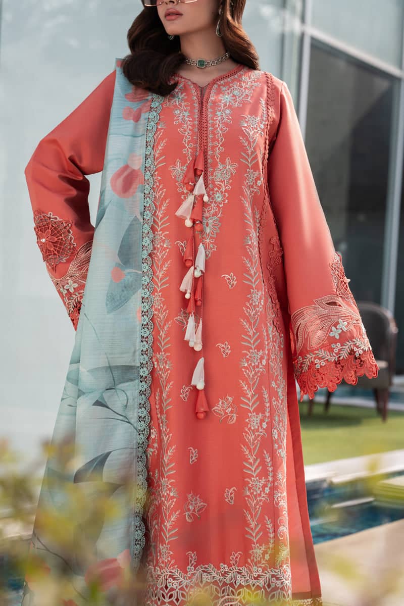 Rang Rasiya Carnation Lawn 26/Leeza/Cora Rose/Silk Dupatta
