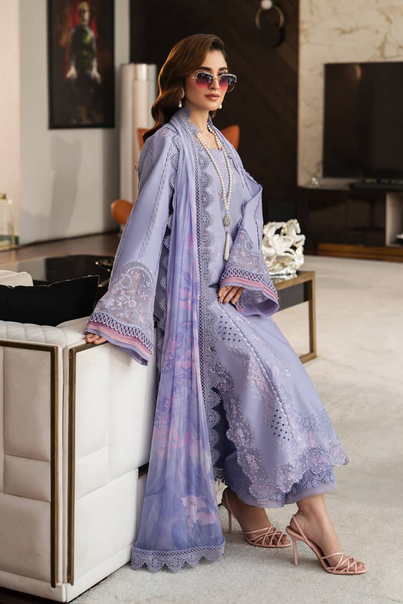 Rang Rasiya Carnation Lawn 26/Mila/Voilet/Chiffon Dupatta