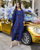 Rang Rasiya Carnation Lawn/Aqua/Navy Blue