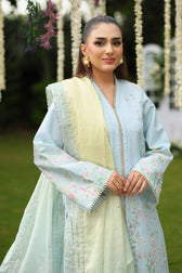 Rang Rasiya Luxe Silk/Hand Work/Feryal/Ocean Mist