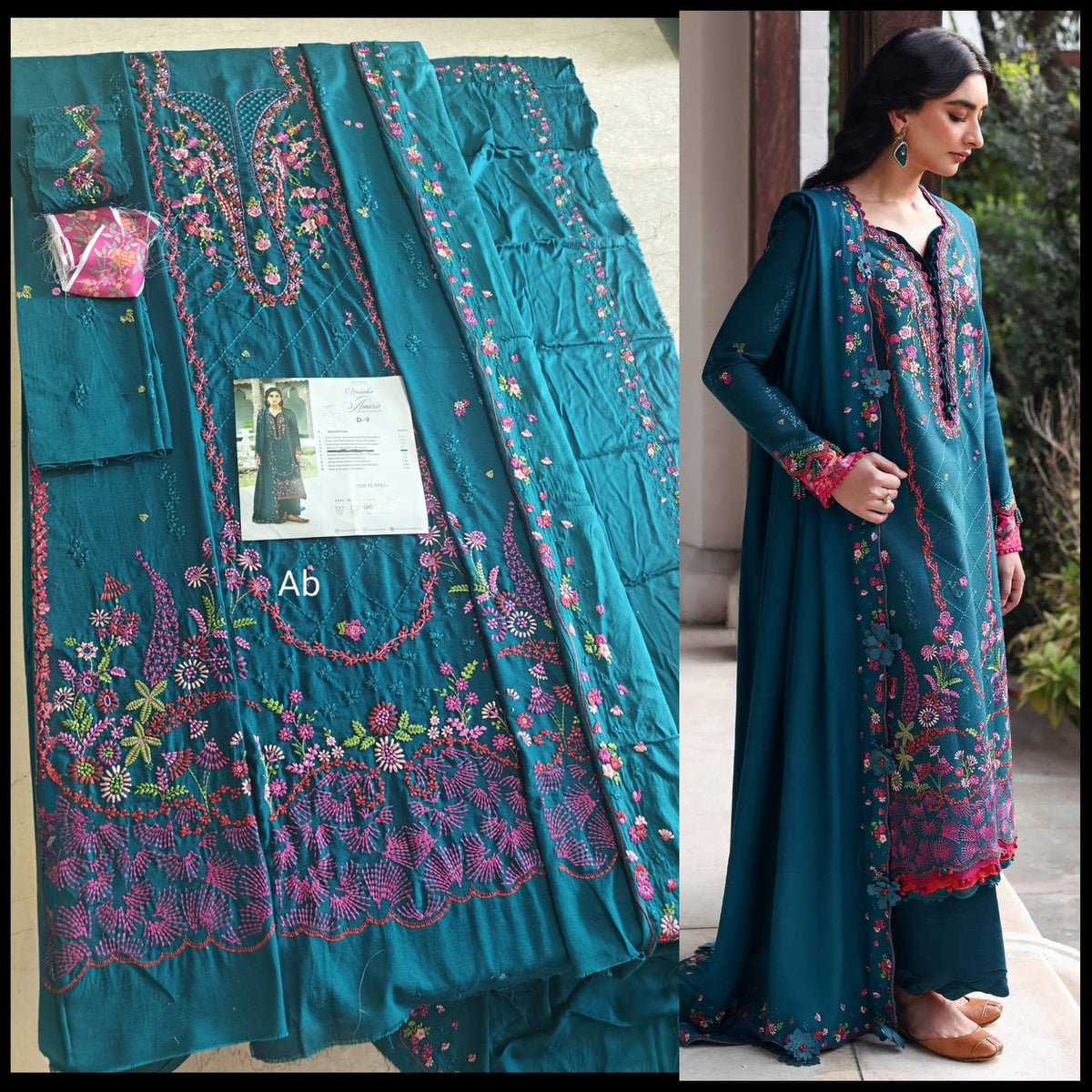 Open Pic/Republic Womens Wear Amaris/Winter/Teal/Khaddar
