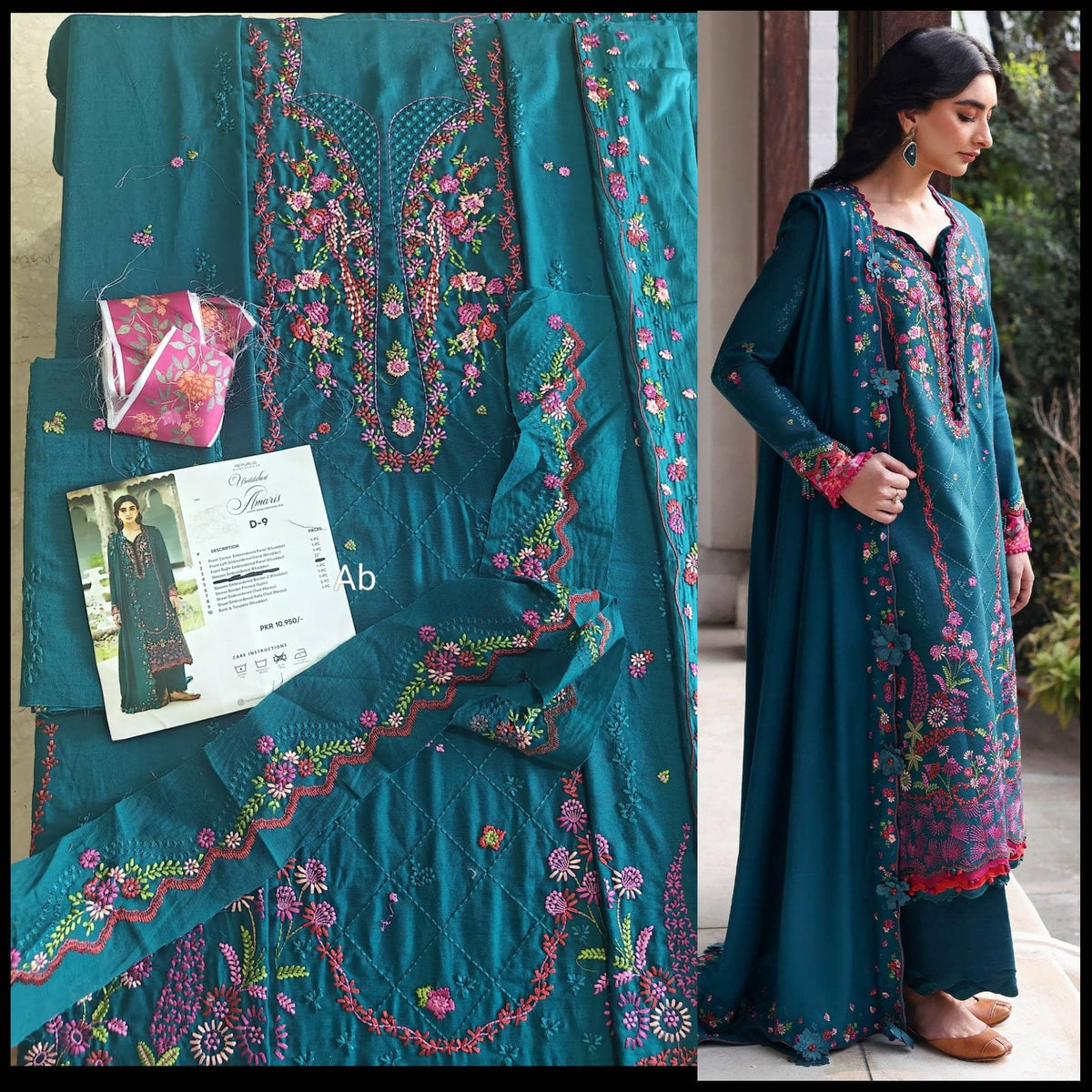 Open Pic/Republic Womens Wear Amaris/Winter/Teal/Khaddar