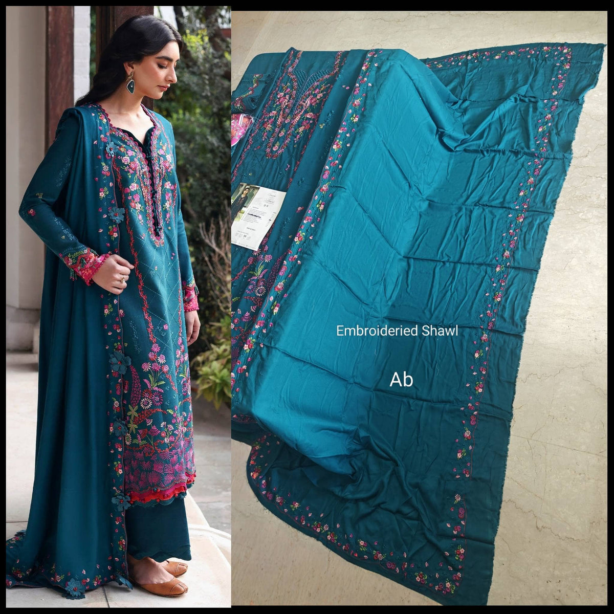 Open Pic/Republic Womens Wear Amaris/Winter/Teal/Khaddar