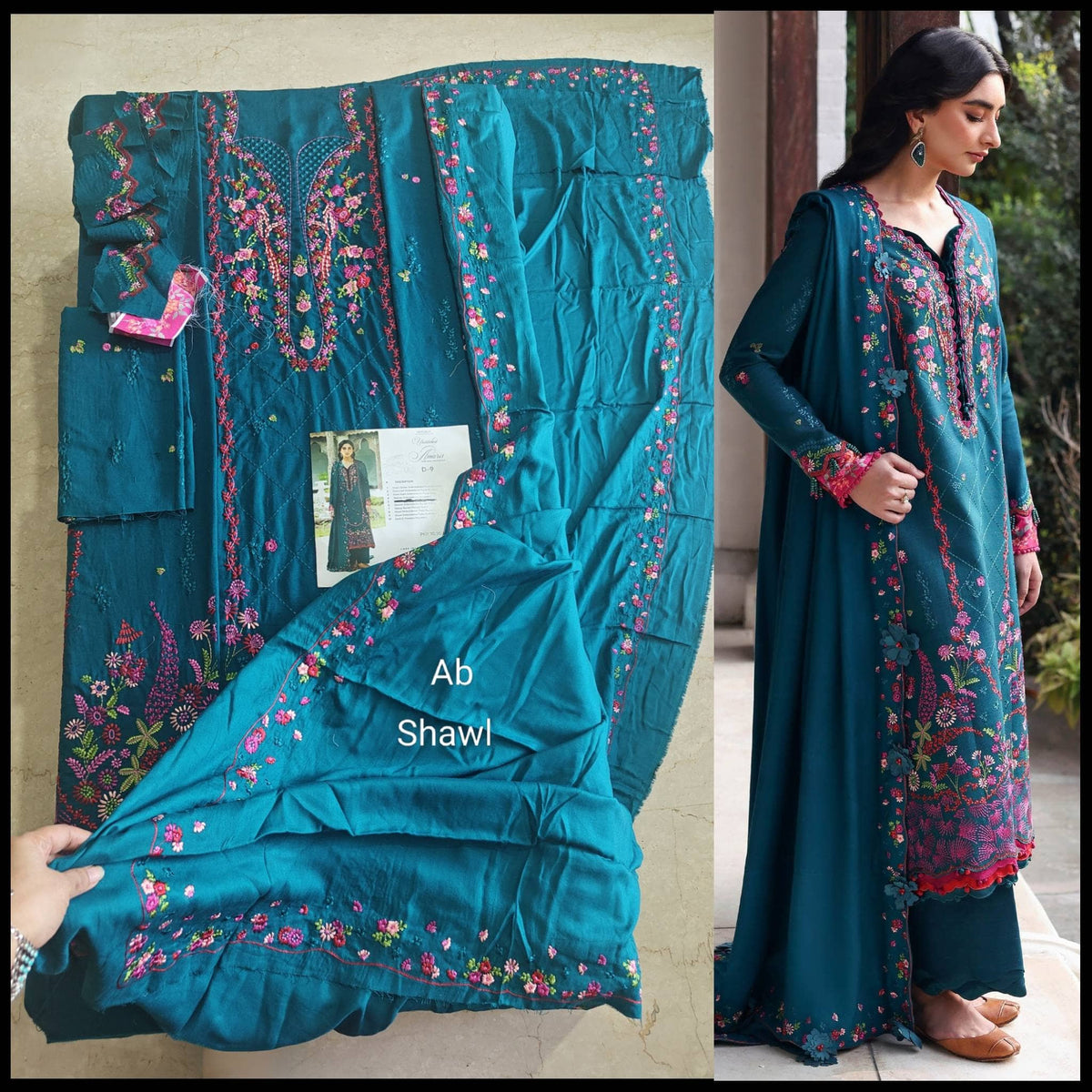Open Pic/Republic Womens Wear Amaris/Winter/Teal/Khaddar