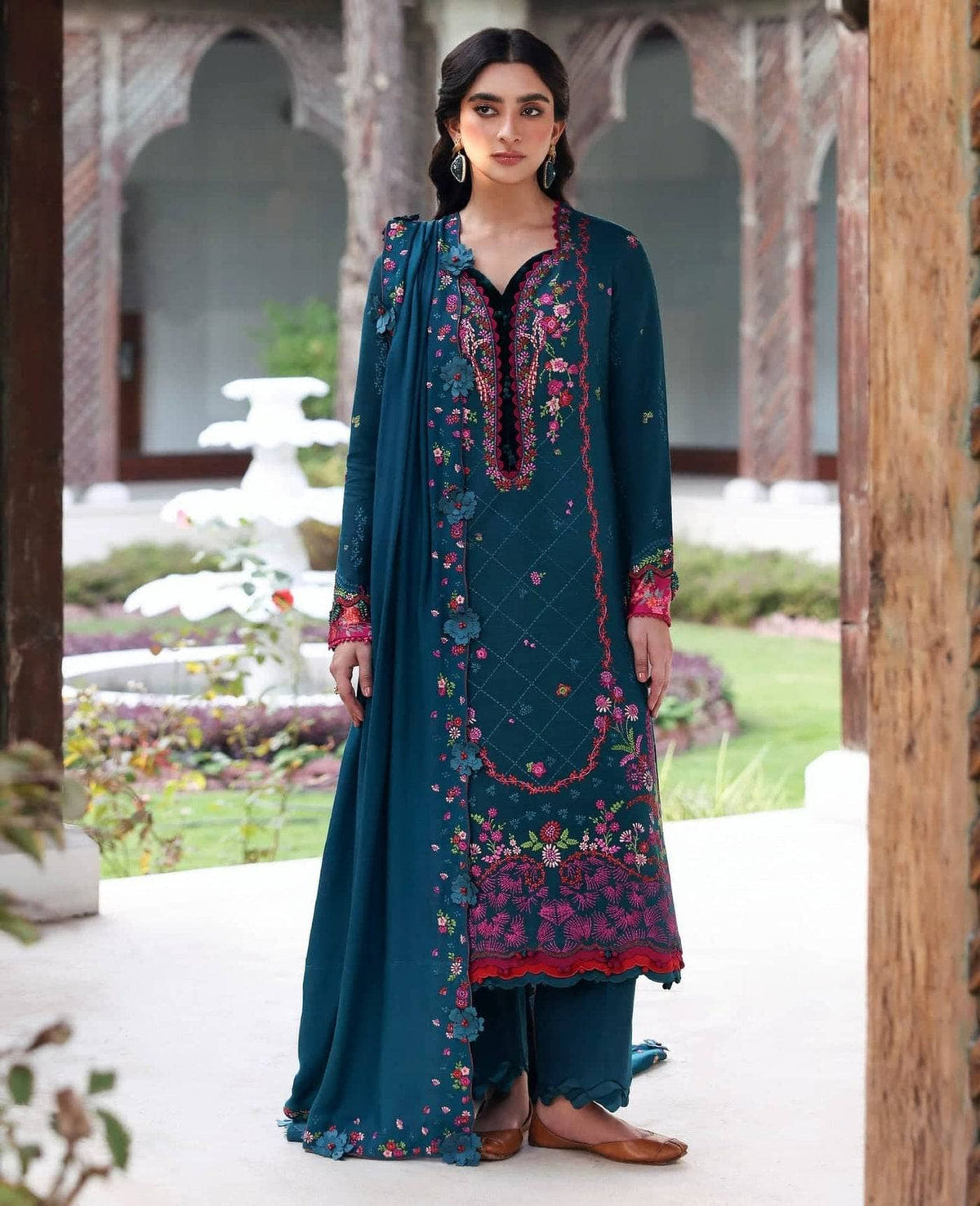 Open Pic/Republic Womens Wear Amaris/Winter/Teal/Khaddar