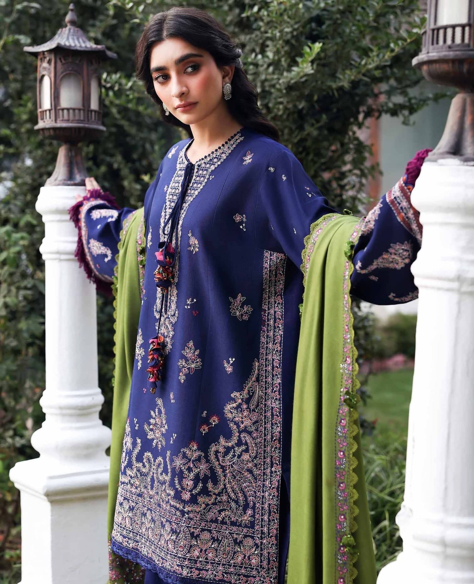 Republic Womens wear Winter Pakistani Suit Republic Womens Wear Amaris/Winter/Azura/Deep Blue/Khaddar